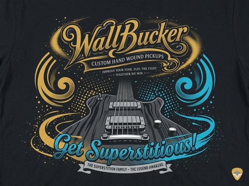 3/4 sleeve "WallBucker Get Superstitious" shirt
